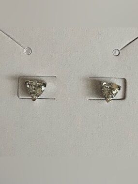 Trillion white Topaz sterling silver stud Earrings